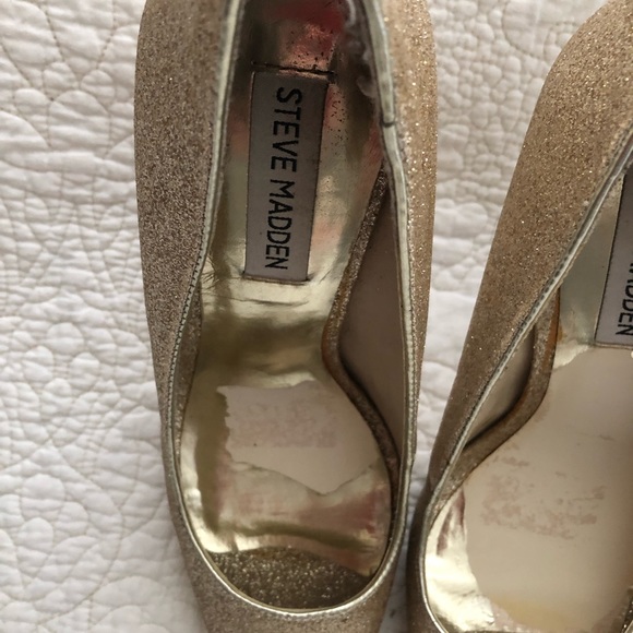 2/$14 ❤️ Steve Madden Gold ‘Glitter’ Heel Sz 8 - Picture 5 of 13